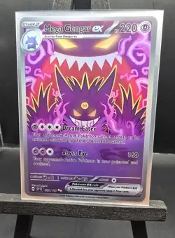Pokemon Mega Gengar Ex CUSTOM Holofoil Full Art Card Phantasmal Flames - Image 2