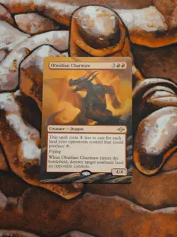 Magic the Gathering Obsidian Charmaw Hand Painted Unique Custom MTG Alter - Image 1