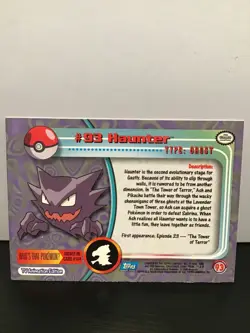 2000 Topps Pokemon TV Animation Edition Series 2 Haunter #93 - Image 2