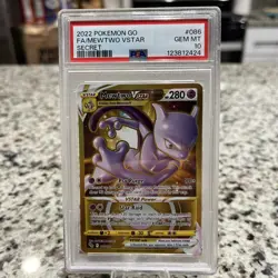 2022 Pokemon Go: # 86 Fa/Mewtwo Vstar Secret PSA 10 GEM MINT - Image 1