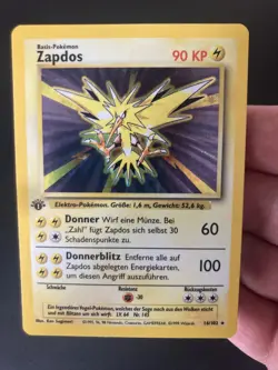 1st Edition Zapdos 16/102 - NM - Holo Rare - Base Set Pokemon Card - GERMAN - Image 1