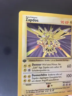 1st Edition Zapdos 16/102 - NM - Holo Rare - Base Set Pokemon Card - GERMAN - Image 3