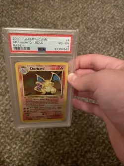 Pokemon 2000 Base Set 2 Charizard Holo Card PSA 4 - Image 1