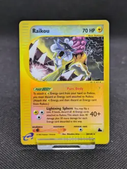 Raikou 28/144 Skyridge Rare Reverse Holo Pokemon Card WOTC 2003 LP-NM - Image 1