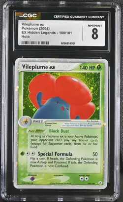 CGC 8 Vileplume ex 2004 EX Hidden Legends 100/101 Holo Pokemon Card - Image 1