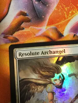 C6732 MTG MAGIC M15 CORE SET 2015 RESOLUTE ARCHANGEL #028 FOIL HP-DMG RARE - Image 3