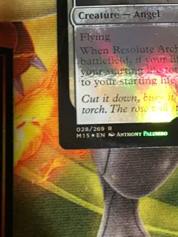 C6732 MTG MAGIC M15 CORE SET 2015 RESOLUTE ARCHANGEL #028 FOIL HP-DMG RARE - Image 4