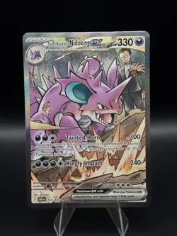 Team Rockets Nidoking EX 233/182 Sv10 Destined Rivals Pokemon Card NM - Image 1