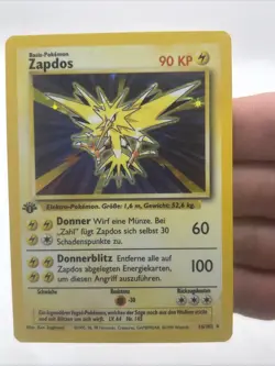 Pokemon TCG Zapdos 16/102 Base Set 1st Edition Holo German- NM - Image 1