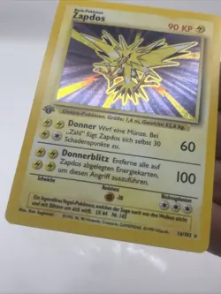Pokemon TCG Zapdos 16/102 Base Set 1st Edition Holo German- NM - Image 2