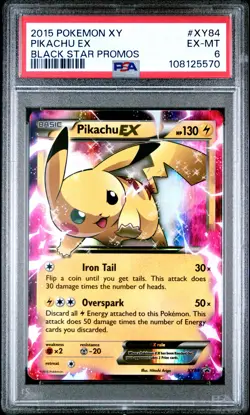 2015 POKEMON XY BLACK STAR PROMOS #XY84 PIKACHU EX PSA 6 - Image 1