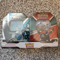 Pokemon TCG Vaporeon & Umbreon Tin Bundle Factory Sealed New - Image 1