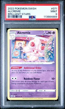 2022 POKEMON SWORD & SHIELD BRILLIANT STARS #071 ALCREMIE PSA 9 - Image 1