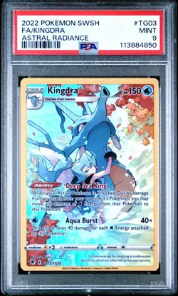 2022 POKEMON SWORD & SHIELD ASTRAL RADIANCE #TG03 FULL ART/KINGDRA PSA 9 - Image 1