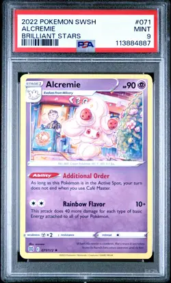 2022 POKEMON SWORD & SHIELD BRILLIANT STARS #071 ALCREMIE PSA 9 - Image 1