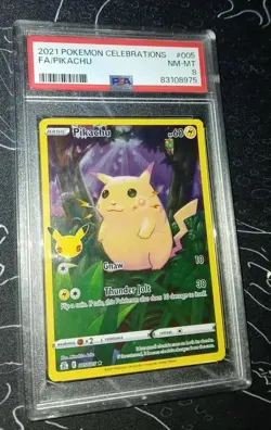 2021 Pokemon Celebrations Full Art/Pikachu | PSA 8 | NM-MT | #005/025 | 83108975 - Image 1