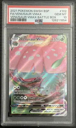 Pokemon Venusaur VMAX SWSH102 Black Star Promo Card - PSA 10 Gem 💎 Mint 2021 - Image 1