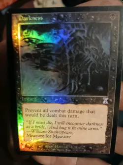 Magic the Gathering Darkness Time Spiral Foil Card Near MINT - Image 1