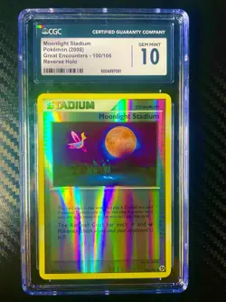 Moonlight Stadium 100/106 Great Encounters Reverse Holo Pokemon 2008 CGC 10 - Image 1