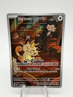 TEAM ROCKETS MEOWTH 2025 POKEMON DESTINED RIVALS ILLUSTRATION RARE 203 - Image 1
