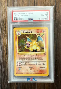 2000 Pokemon Game Base II CHARIZARD HOLO PSA 8 4/130 RARE - Image 1