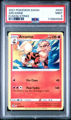 2021 POKEMON SWORD & SHIELD FUSION STRIKE #033 ARCANINE PSA 9 - Image 1