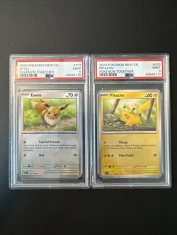 PSA 9 Pokemon Together Poke Post Pikachu & Eevee Promo Stamp Set PopUp Exclusive - Image 1