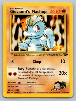 Pokemon TCG Gym Challenge Giovanni's Machop #72 - Image 1