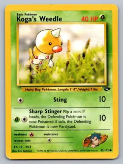 Pokemon TCG Gym Challenge Koga's Weedle #82 - Image 1