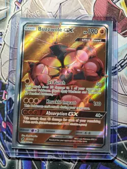 Buzzwole GX 104/111 Crimson Invasion NM Full Art Ultra Rare Pokemon Card - Image 1