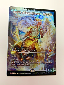 HERALD OF ETERNAL DAWN (SHOWCASE) BORDERLESS FOIL NM ANGEL CREATURE 2024 MTG - Image 1