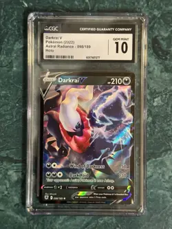 Pokemon 2022 Astral Radiance #098/189 Darkrai V CGC 10 SLAB GRADED CARD + BONUS - Image 1