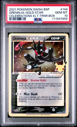 2021 POKEMON SWSH BLACK STAR PROMO #144 GRENINJA-GOLD STAR PSA 10 - Image 1