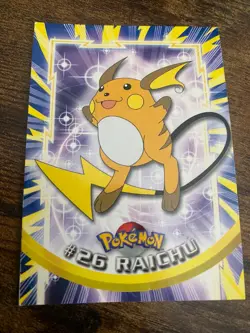 Pokemon Raichu #26 Topps Series 1 TV Animation Blue Label - Image 1