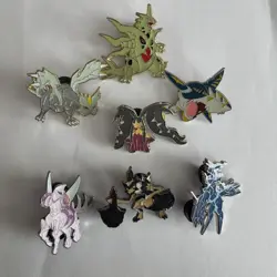 Pokemon Original Pin Lot - 7 pins!! TCG Badge Pin Palkia Kyurem Tyranitar Dialga - Image 1