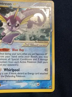 Vaporeon 102/108 - Gold Star EX Power Keepers Pokemon Card (MP/LP) - Image 5