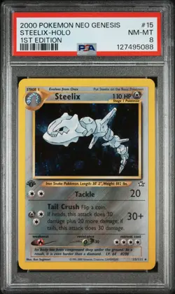Steelix 💥Neo Genesis💥 1st Edition Holo Rare Pokemon #15 PSA 8 JUST GRADED - Image 1