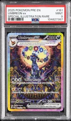 2025 POKEMON PRE EN-PRISMATIC EVOLUTIONS #161 UMBREON EX PSA 9 - Image 1