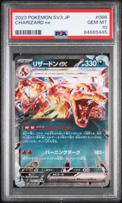 2023 Pokemon SV3 JP Japanese RR Double Rare Charizard Ex #066/108 - PSA 10 - Image 1