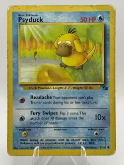 Psyduck 53/62 Fossil Unlimited Common Pokemon TCG - HP - Image 1