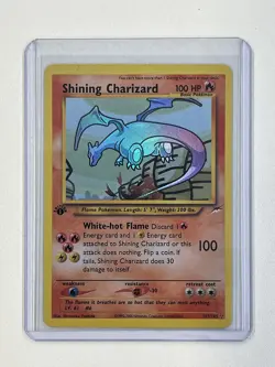 Shining Charizard Pokemon Holo card near mint HP 100 - No. 107 / 105 * RARE * - Image 2