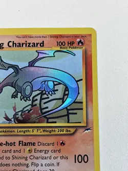 Shining Charizard Pokemon Holo card near mint HP 100 - No. 107 / 105 * RARE * - Image 5