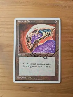 Magic The Gathering / Helm Of Chatzuk / 4th Edition / Signed By Artist / Mtg - Image 1