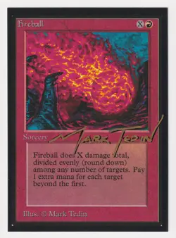 Gold Shadow Signed Fireball NM Collectors' Edition CE Artist Mark Tedin 1993 MTG - Image 1