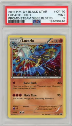 LUCARIO POKEMON XY BLACK STAR PROMO HOLO #XY140 PSA 9 MINT - Image 1