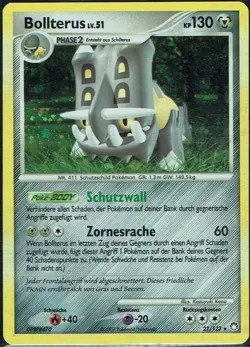 Pokemon Karte Trading Geheimnisvolle Schatze Nr. 21/123 Bollterus Holo deutsch - Image 1