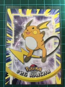 1999 Topps Pokemon #26 Raichu TV Animation Series 1 Green Logo Non-holo - Image 1