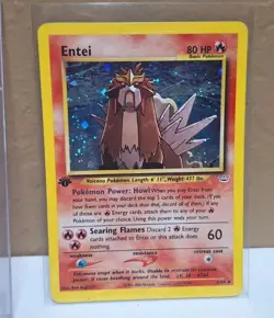 Entei Holo Rare 1st Edition Neo Revelation 6/64 Pokemon WOTC English MP-LP - Image 1