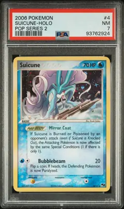 2006 Pokemon POP Series 2 Suicune #4 Holo Rare PSA 7 - Image 1