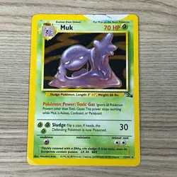 MUK POKEMON CARD TCG 13/62 HOLO RARE FOSSIL SET - Image 1